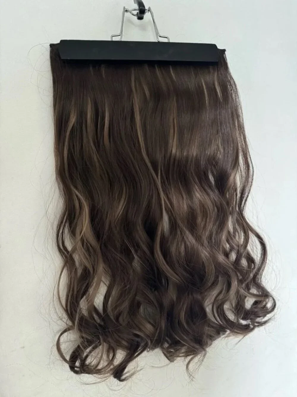 22” Clip-In Hair Extension Brown with Blonde Highlights Wavy | Volume Hairpiece